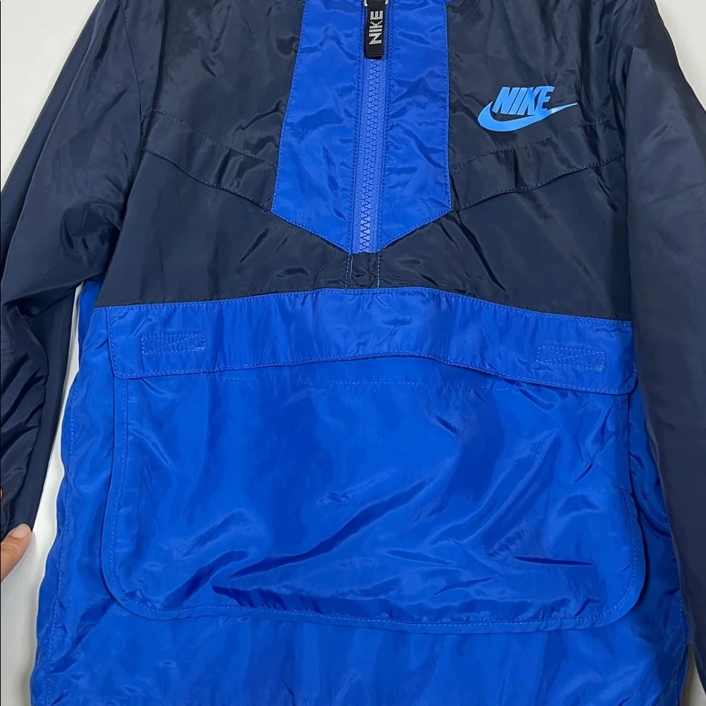 Nike Kids Navy Royal Blue‎ Pullover Hooded Windbreaker Jacket Boys 5 Lightweight
